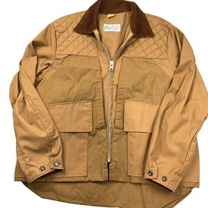 Chief Jacket Mens Large Tan Brown Corduroy Water Repellent Quilted Hunting Field